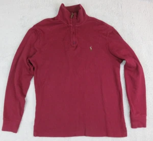 Suéter Polo Ralph Lauren Para Hombres Rojo 1/2 1/4 Cremallera Algodón Talla M Algodón Estate Rib - Imagen 1 de 5