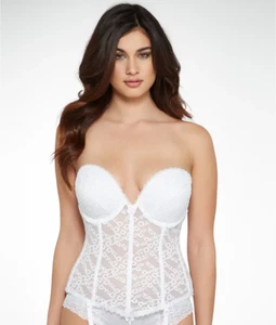 VA BIEN White Lacey Strapless Bustier, US 36C, UK 36C, NWOT - Picture 1 of 7