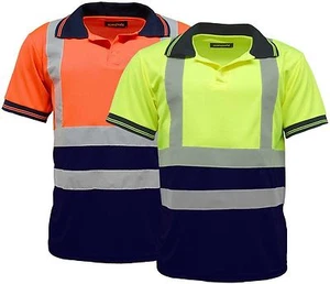 Nuevo Para hombres Alta Visibilidad StandSafe® Ropa de Trabajo Hi Vis Mangas Cortas Camiseta - Imagen 1 de 3