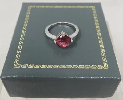 Anillo estilo cojín cristal rosa Swarovski talla 52 EE. UU. talla 6 ¡EXCELENTE ESTADO USADO! Foto 1 de 4