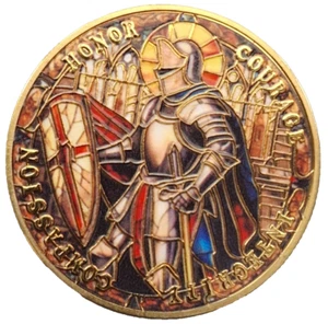 Tempelritter Schutzengel Gedenkmünze Medaille - Bild 1 von 5