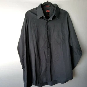 J.Garcia Mens Black Colton Polyester Long Sleeve Button Up Shirt 17. 5 36/37 XL  - Picture 1 of 4