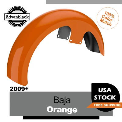 Baja Orange 21" Reveal Wrapper Hugger Front Fender Fits 09+ Harley Touring - Image 1 of 4