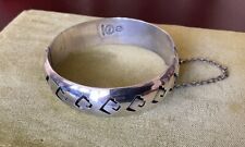 PAC Vintage Taxco Sterling Silver Hinged Bangle Bracelet Cut Out Design
