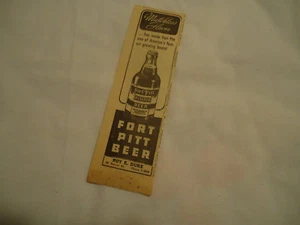 Fort Pitt Pilsener Beer Pittsburgh PA 1942 newsprint ad - Picture 1 of 1