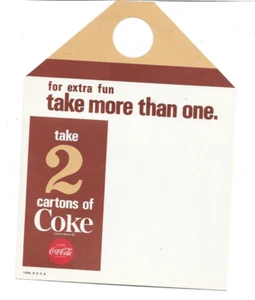 VINTAGE 1960s Coca-Cola 6 bottle carton Hanger, TAKE TWO CARTONS  NOS MINT - Picture 1 of 1