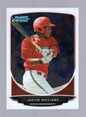 JUSTIN WILLIAMS - 2013 BOWMAN CHROME - CARD # BDPP94 -  FREE SHIPPING - Image 1 of 2