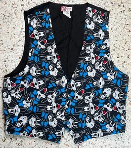Disney Mickey Inc Vintage Men's 100% Silk Goofy Vest Size L/XL - Picture 1 of 6