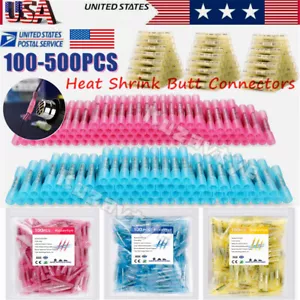 200/400x Heat Shrink Wire Butt Connectors Waterproof Seal Crimp Splice Terminals - Picture 1 of 39