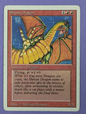 MTG Magic The Gathering: Revised Edition (3ED): Shivan Dragon #5/5 Rare - HP - Image 1 of 2