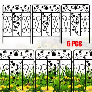 5er Metallzaun Garten Zaunelemente H-80cm Steckzaun Anthrazit Zaungitter Metall - Bild 1 von 11