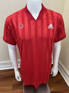 Adidas Men's FreeLift Eng Tennis Top Scarlet and White Size Large - Picture 1 of 5