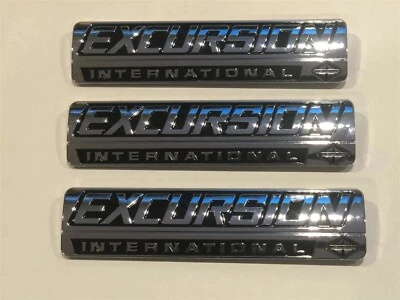 3 PIEZAS GUARDABARROS/CUERPO ESCOTILLA TRASERA EMBLEMAS PARA 00-05 EXCURSION INTERNATIONAL CROMO Foto 1 de 4