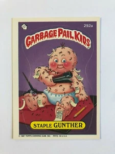 Topps 1987 Garbage Pail Kids Trading Card # 292a Staple Gunther - Picture 1 of 2