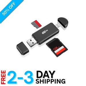 OTG Micro USB and USB 2.0 SD Card Adapter - Fast Data Transfer Solution - Picture 1 of 9