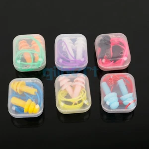 6 Sets Corded Silicone Ear Plugs Noise Reduction 25db For Swimming Sleeping - Picture 1 of 4