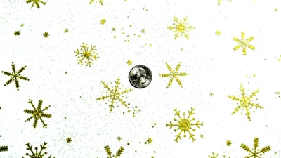 MODA FABRICS 332MG "OMBRE FLURRIES GOLD METALLIC SNOW FLAKES ON WHITE  BTY - Image 1 of 2