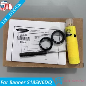 NEW FOR BANNER 10-30V E-Z BEAM PHOTOELECTRIC SENSOR S18SN6DQ 29505 - Picture 1 of 7