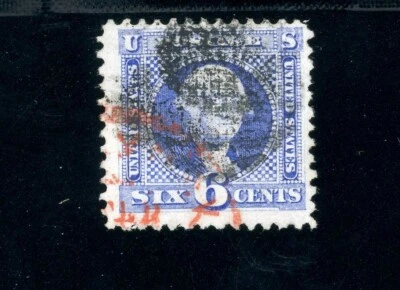 USAstamps Used FVF US 1869 Pictorial Washington Scott 115 +Red Cancel SCV $300 - Image 1 of 2