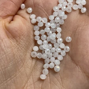 White Faceted, Glass Crystal Beads for Jewellery Making - Picture 1 of 2