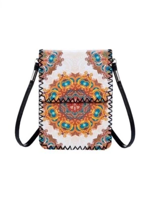 BOLSA DE TELÉFONO VINTAGE bolso de cuero genuino multicolor 7”x5” Foto 1 de 4