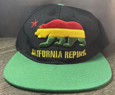 Gorra Rasta California Republic Snapback Green Bill Bear Jamaica RARA gorra Foto 1 de 4
