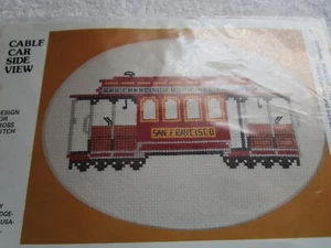 San Francisco Cable Car Side View Counted Cross Stitch Kit (1979, J. Kirby) - Picture 1 of 2