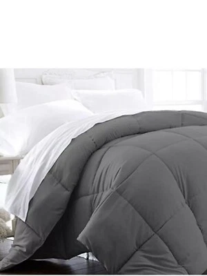 Beckham Luxury Linens Comforter Down Alternative Slat Gray ( Size : King) NWT