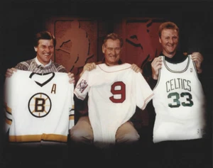 NHL Hockey Boston Bruins ORR, Ted Williams, Larry Bird Photo Picture Print - Picture 1 of 4