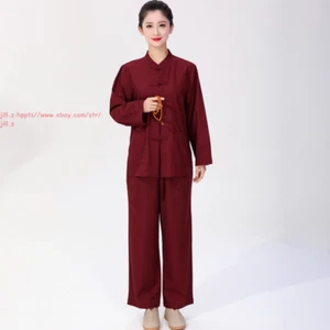 New Unisex Cotton Buddhist Shaolin Monk Clothing sets Kung fu Suit Arhat Uniform - Picture 1 of 24