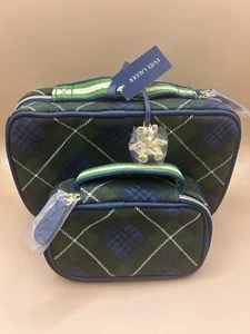 Estee Lauder cosmetic bag- 2 in 1 Pouches - Bear Ornament - Zipped -new with tag - Picture 1 of 8