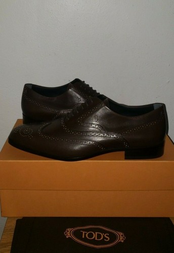 TOD’S Lacci Oxford da uomo Bucature Fundo Cuoio Oxford in pelle 11; Nuovo con scatola $499
