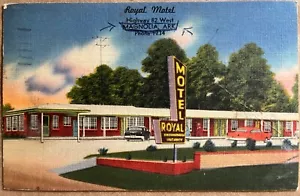 Postal Magnolia Arkansas Royal Motel Hwy 82 c1950 - Imagen 1 de 4