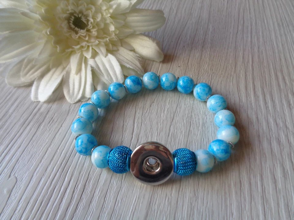 Flexibles Chunk - Armband  hellblau/weiß  - Bild 1 von 1