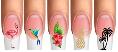 CREATIV.ARTS Wrap Nail Art Tattoo Fullcover Design Flamingo Sommer Kolibri Palmen Trend #45