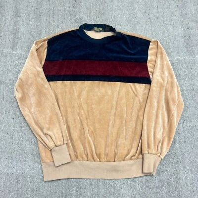 Sudadera vintage de terciopelo Sears para hombre XL beige años 70 Foto 1 de 4