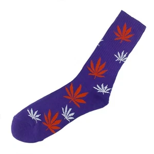 Calze girocollo Mad Toro unisex foglia di marijuana grafica viola taglia unica - Foto 1 di 1