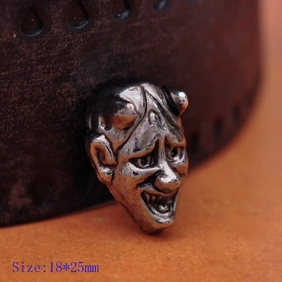 10X 18*25 MM Vintage Silver Japan prajna Devil Handcraft Belt Conchos Rivet Back - Image 1 of 4