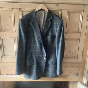 Napoli Plaid Sport Coat  Loro Piana Cashmere Brown Black Grey Beige 44 Regular - Picture 1 of 12