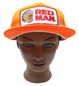 Gorra de colección Redman Tobacco parche naranja hombre rojo años 90 Snapback Chief Indian - Imagen 1 de 7