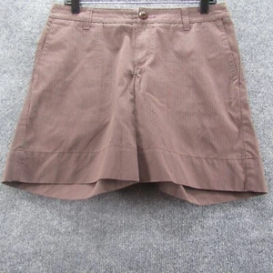 Horny Toad Women Pinstripe Chino Shorts Brown with Dark Pink Stripes Size 6 NWT - Picture 1 of 4