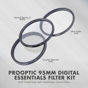 95mm Pro Optic Set 3 - Circular Polarizer, ND2 Neutral Density, UV Filters - Picture 1 of 9