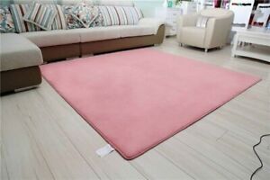 Nordic Solid Color Carpet Thick Memory Foam Bedroom Bedside Rugs Area Floor Mat