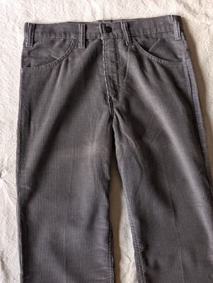 Pantalones Levi's 519 De Colección Años 70 Para Hombre Gris Rayas Pana Pierna Recta 30x34 EE. UU. Foto 1 de 4