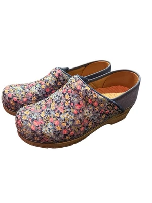 Mujer SANITA Multicolor Cuero/Tela Zuecos Zapatos Talla. 36 Foto 1 de 4