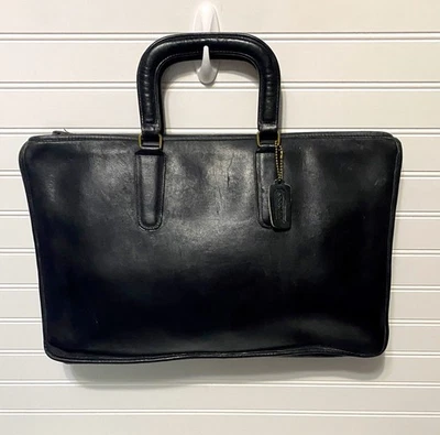 Coach Vintage Bonnie Cashin Black Slim XL Briefcase Shoulder Bag NYC 17 x 10 - Image 1 of 4