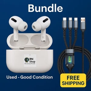 Apple AirPods Pro 2nd Gen USB-C (Used-Good) + MagSafe Case + Fast Cable - Picture 1 of 14