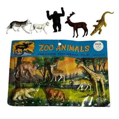 Animales de zoológico de plástico de colección en paquete juguetes educativos para niños + animales sueltos Foto 1 de 4