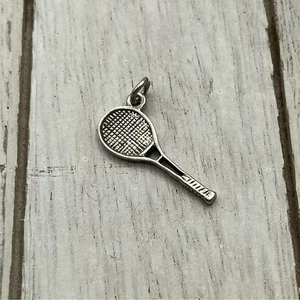 Sterling Silver Tennis Racket Pendant - Picture 1 of 3