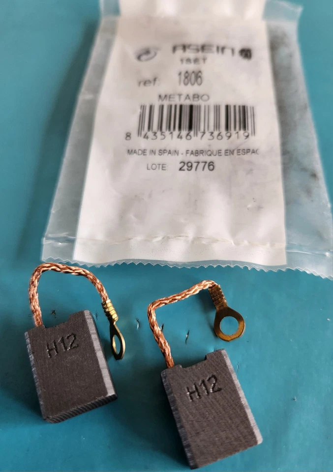 Jeu De 2 Balais de Charbon Asein 1806 pour Metabo 8x14x18 mm Neuf